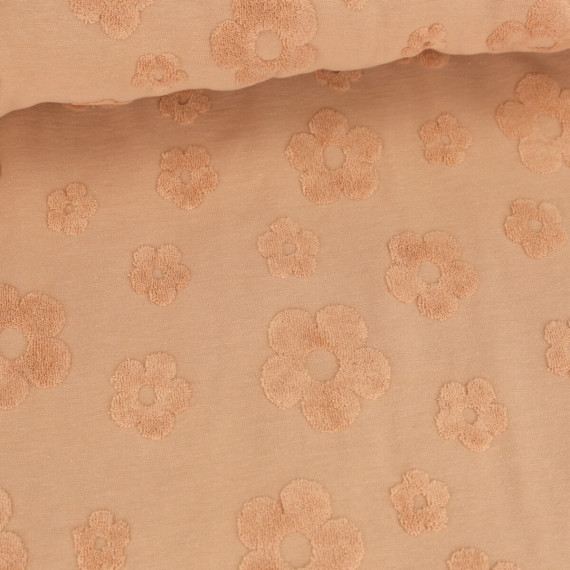 Frottee Jacquard - Blüten - Qjutie & the Qjutest - Uni - Pastell Lachsorange