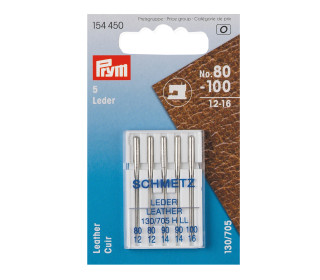 5 Nähmaschinen Nadeln - Leder - Prym - Silber