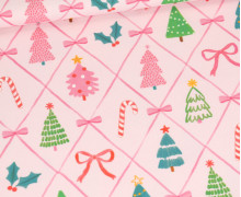 Sommersweat - Weihnachtsbäume & Schleifen - Rosa - Bio Qualität - abby and me
