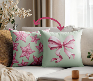 Genähtes Kissen inkl. Inlet - Ho Ho Ho - Schleife - Dunkelgrün/Dunkelrot - Mein Hanseherz