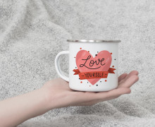 Emaille Becher - Love Yourself - Valentinstag