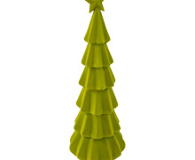 Deko-Tanne mit Stern beflockt - Limetten Grün - groß - Samt-Haptik - stilvolle Weihnachtsdeko