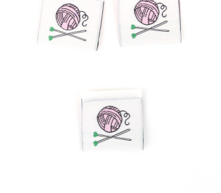 1 Label - Wollknäuel & Stricknadeln - Weiß - Hamburger Liebe