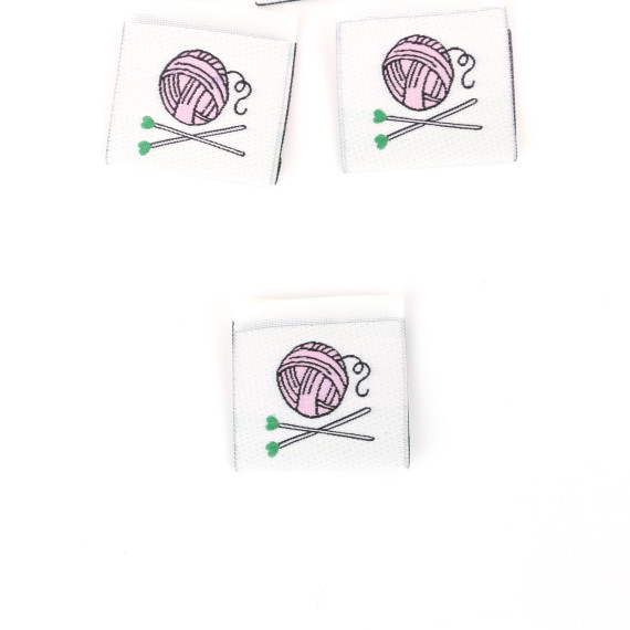 1 Label - Wollknäuel & Stricknadeln - Weiß - Hamburger Liebe