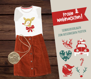 FREEBIE - Frohe Weihnachten! - Siebdruck Vorlagen