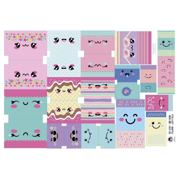 DIY-Nähset - Softshell - Fleece - 15 Stift - und Kramtaschen - Cute Faces - abby and amy