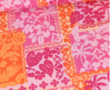 Lenzing Ecovero - Viskose - Blusenstoff - Patchwork - Weiß/Fuchsia