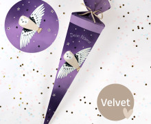 DIY-Nähset Schultüte - Beautiful Blossom Owl - Velvet - zum selber Nähen