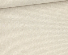 Leinen - Baumwolle - Mischgewebe - Fein Gestreift - 176g - Melange - Beige