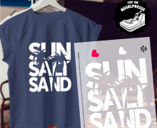 Onkel Bo's Bügelbilder - DIN A4 - Sun Salt Sand - Palmen - Weiß