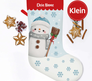DIY-Nähset - Nikolaussocke - KLEIN - Softshell - Gleeful Snowman - Broom