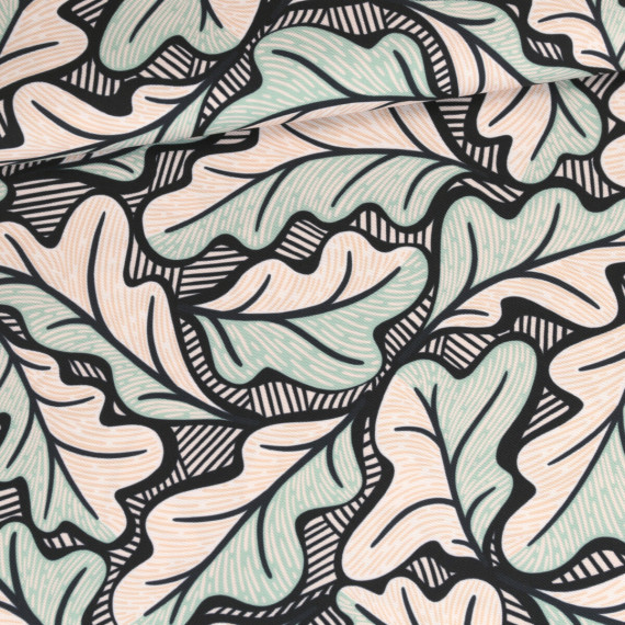 Outdoorstoff - Eichenblätter - Blau - Warmweiß - Sanne Paul - abby and amy