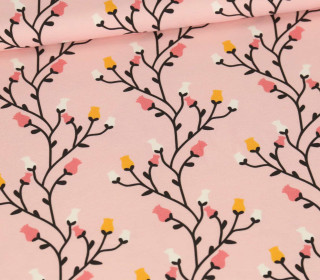 Sommersweat - Pink Fall - Blumenranken - Rosa - Bio Qualität - abby and me
