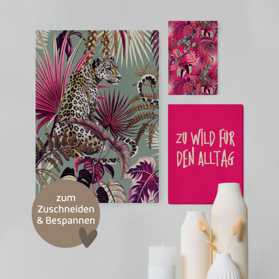 DIY-Paneel - 6 Poster - Zu Wild für den Alltag - Pink - Outdoorstoff - abby and amy