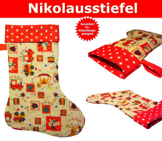 Schnittmuster Nikolausstiefel - inkl. Nähanleitung