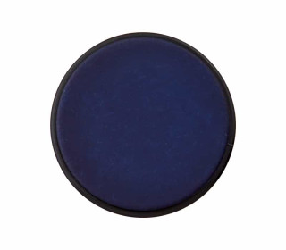 1 Polyesterknopf - 23mm - Öse - Rund - Matt - Weißer-Schwarzer Rand - Stahlblau