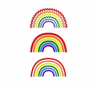 Stickdatei Regenbogen - drei Varianten, Rahmen 10 cm x 10 cm, Baby, Kind, Mama, mutterpass, uheft, bogen, sticken, Stickmuster