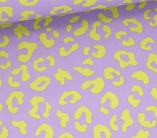 Kunstleder - Fashionstoff - Happy Collection - Leo - Cherry Picking - Flieder/Gelbgrün