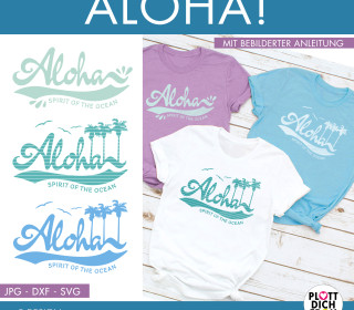 PLOTTERDATEI - Aloha- Hawaii- Sommer - Plott - Design von formenfroh - dxf + svg + jpg Aktiv