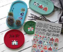 Rub-On Sticker - Cozy Christmas Homes - Tante Henni Rub-Ons - vielfältig nutzbar
