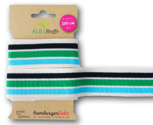 Streifenband - Stripe Me - College - 3 Stripes - Easygoing - Grün/Cyanblau/Schwarz/Warmweiß - Multi - Hamburger Liebe