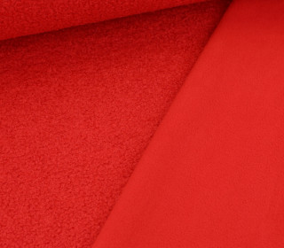 Teddy Fleece - Doubleface - uni - Rot
