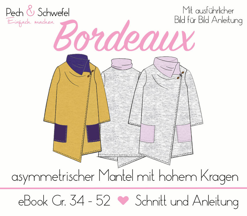 Ebook - Mantel Bordeaux - Größe 34 bis 52 von Pech und Schwefel