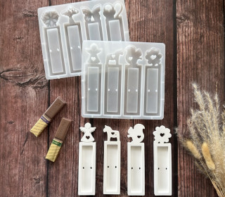 Silikon - Gießform - Schokoriegel Halter - Set 2 - Geschenkanhänger - vielfältig nutzbar