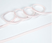 1 Meter elastisches Paspelband/Biesenband - Matt mit Glanzkante - Blassrosa
