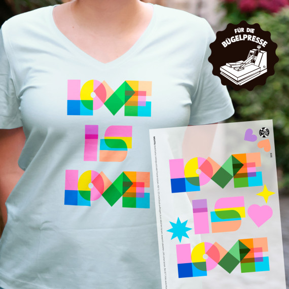 Onkel Bo's Bügelbilder - DIN A4 - Love Is Love - Lausemia Design Studio - BIG