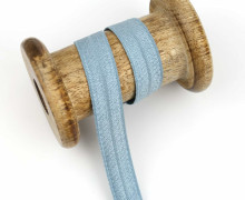1m elastisches Schrägband  - Uni - 15mm - Graublau