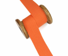 1m Weiches Gurtband - Uni - Baumwolle - 30mm - Stärke 1,4mm - Orange