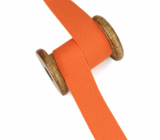 1m Weiches Gurtband - Uni - Baumwolle - 30mm - Stärke 1,4mm - Orange