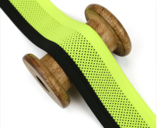 1 Meter Einfassband - Elastisch - Dekoband - 43mm - Schwarz/Neongrün