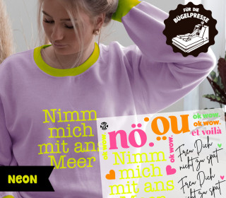 Onkel Bo's Neon Bügelbilder - DIN A4 - ok wow - BIG