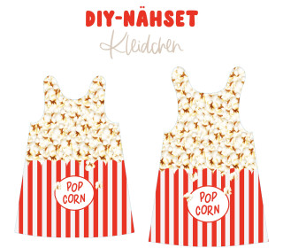 DIY-Nähset Kleidchen - Popcorn - Jersey - Fasching - Karneval - Kostüm - zum selber Nähen - abby and me