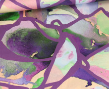 Baumwoll Satin - Webware - Watercolor Pattern - Lila