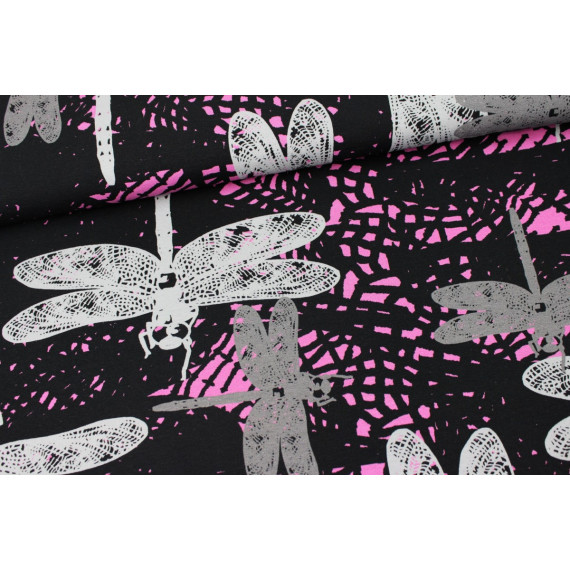Jersey Libellen Schwarz/Pink/Silbergrau