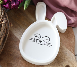 Silikon - Gießform - Dekoteller - Osterhase - Süßes Häschen - Klein - mit Knickohr - vielfältig nutzbar