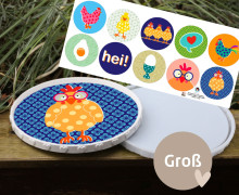 Outdoorstoff - Hühnerliebe - Inlays für Silikon - Dekoteller - Tablett - Groß - ela ideen - abby and amy