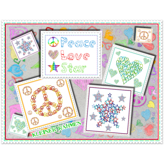 Stickdatei -  PeaceLoveStar 10x10