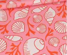 Outdoorstoff - Summer At The Beach - Muscheln und Algen - Rosa - Kathi Bondzio - abby and amy
