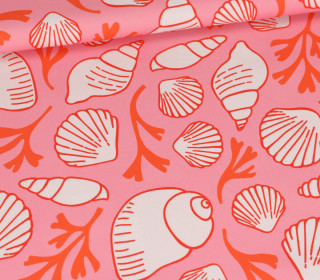 Outdoorstoff - Summer At The Beach - Muscheln und Algen - Rosa - Kathi Bondzio - abby and amy
