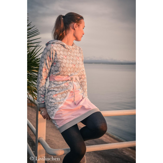 Longhoodie / Hoodie LUISE für Damen Gr. 34 - 54
