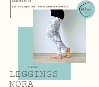 Leggings Nora Basic Gr. 32-48 / Digitale Nähanleitung inkl. Schnitt in A0 und A4
