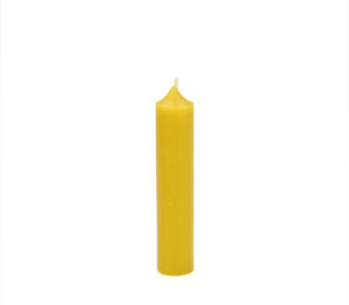 1 kurze Stabkerze - Currygelb - 10cm - Ø 2,2cm - Paraffin - Kerzenfarm Hahn
