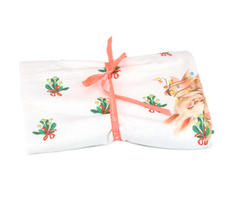 0,5m Zuschnitt - Sommersweat - Weihnachtstraum - Hasen - Paneel - Beigegrau Meliert - Bio Qualität - abby and me