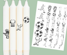 DIN A4 - Tattoofolie - Fußballbegeistert - für Kerzen / Keramik