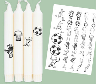 DIN A4 - Tattoofolie - Fußballbegeistert - für Kerzen / Keramik