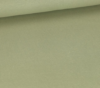 Strick Jersey - Schmale Rippen - uni - Schilfgrün